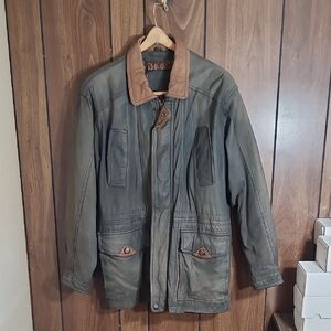Men's Olive and Tan Field Bomber Jacket